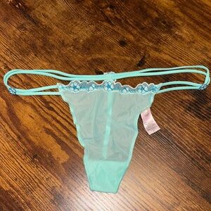 Victoria’s Secret Angels V String Thong Aqua Small  NWOT